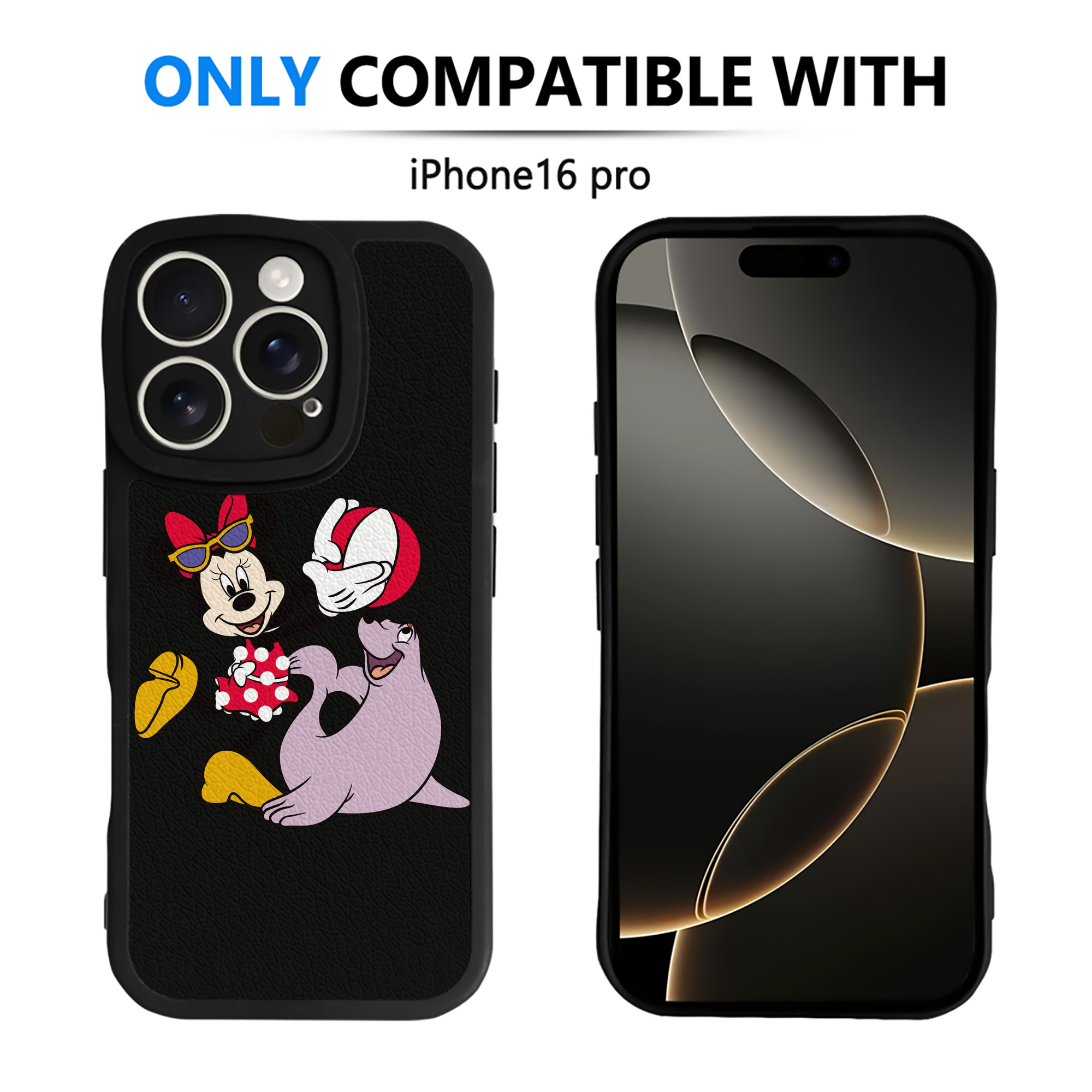 （画像用） ミッキーマウス Mickey Mouse 【iPhone 16シリーズ対応】シリコンスマホケース（レザー調） 材質：シリコン